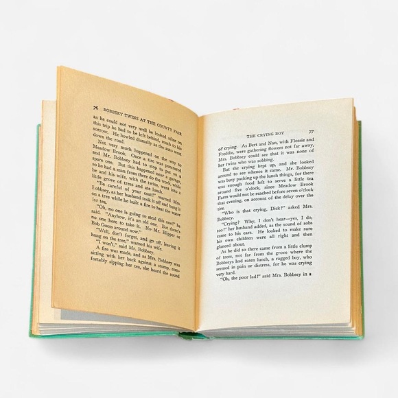 Antique book 1922 Bobbsey Twins at the County Fair by Laura Lee Hope in Green - Picture 6 of 8